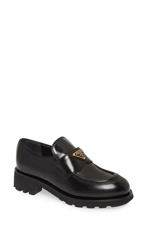 prada black loafers women.